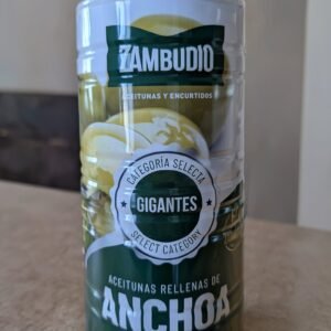 Zambudio Gigantes alyvuogės įdarytos ančiuviais 1.6kg stiklinis indelis